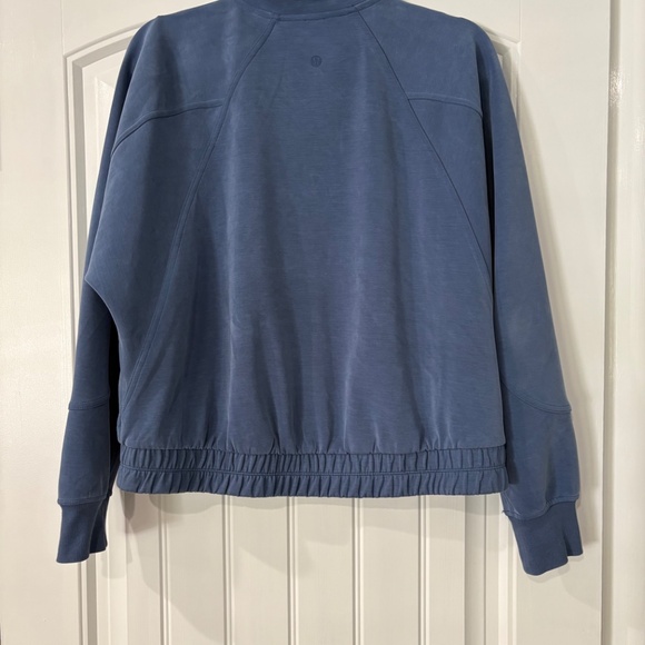 Lululemon Brushed Softstreme Funnel-Neck Zip Up Pitch Blue - Picture 7 of 9